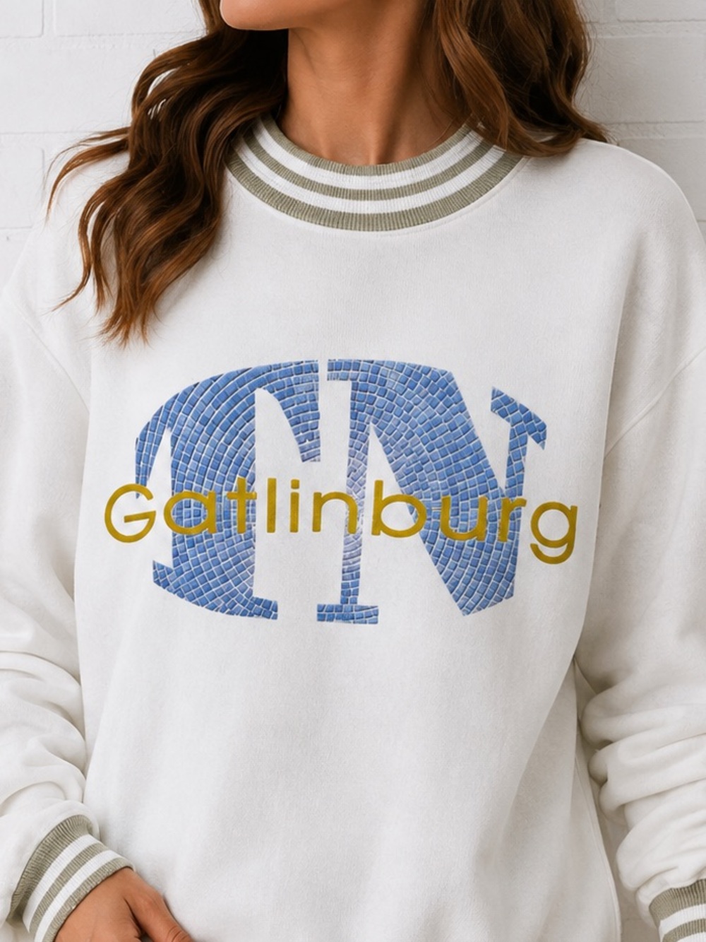 Vintage Gatlinburg Jerzees USA Sweatshirt M 90s Tourist Graphic Cotton Blend